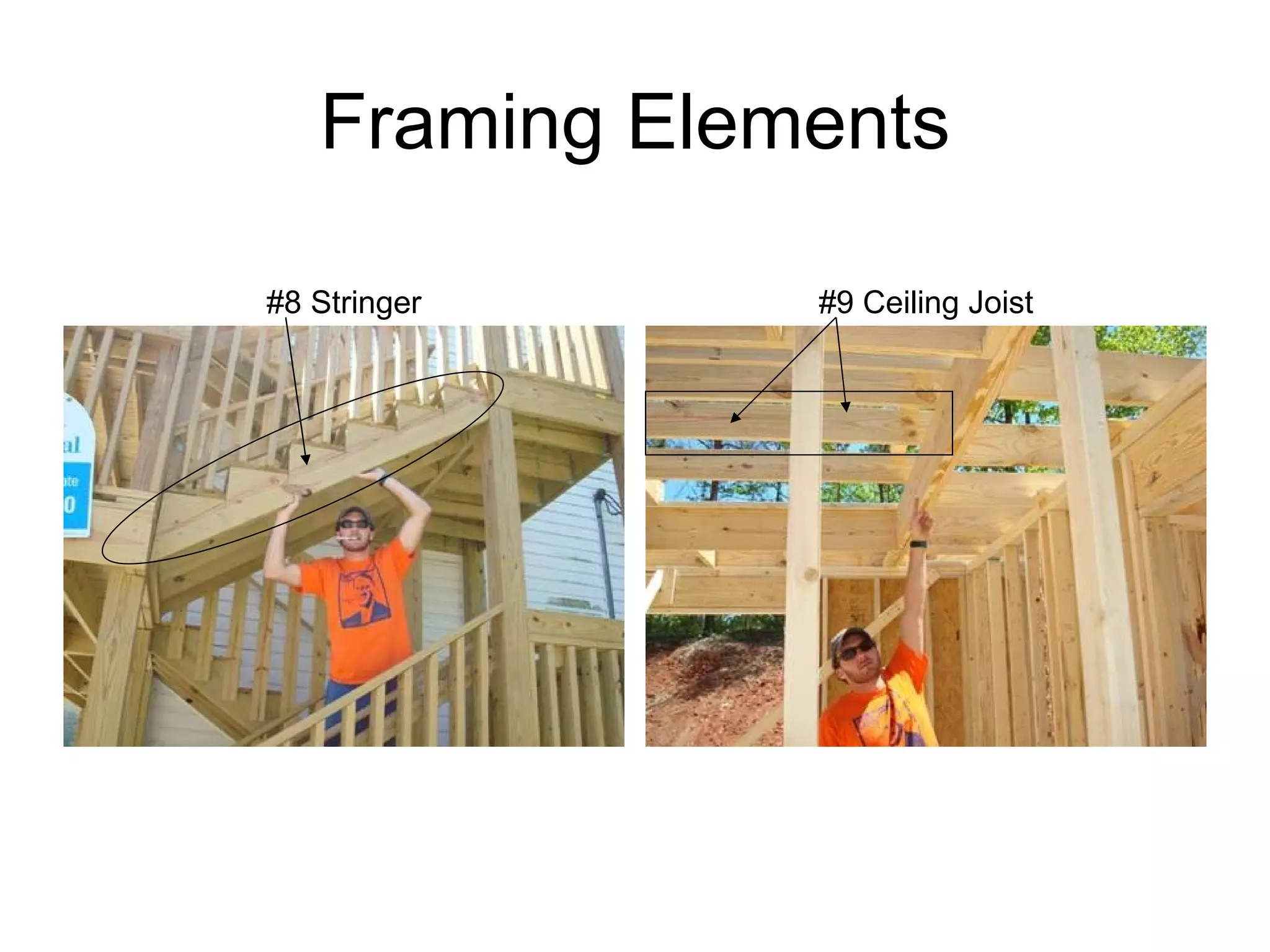 Framing Elements #8 Stringer #9 Ceiling Joist 