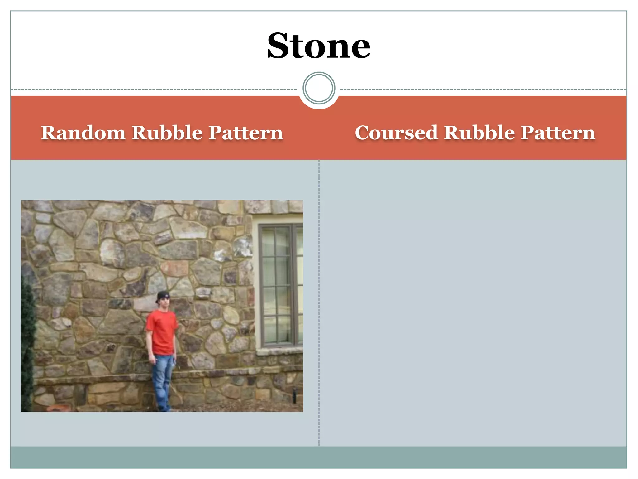 Random Rubble PatternCoursed Rubble PatternStone