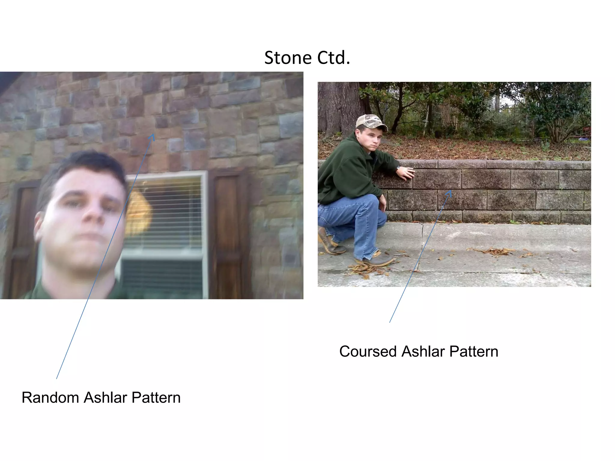 Stone Ctd. Random Ashlar Pattern Coursed Ashlar Pattern 