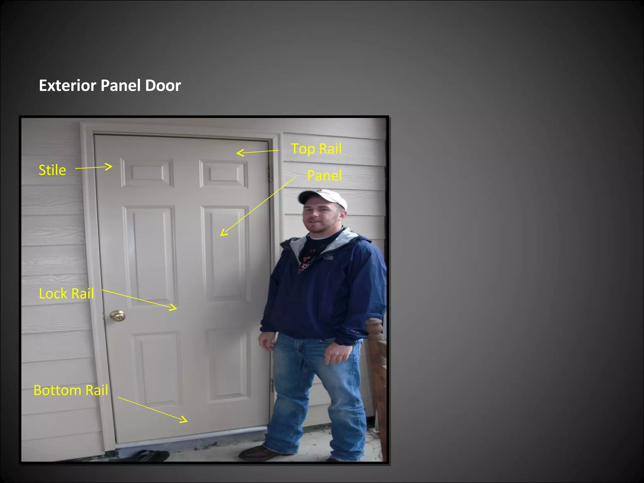 Exterior Panel Door Top Rail Panel Stile Lock Rail Bottom Rail 