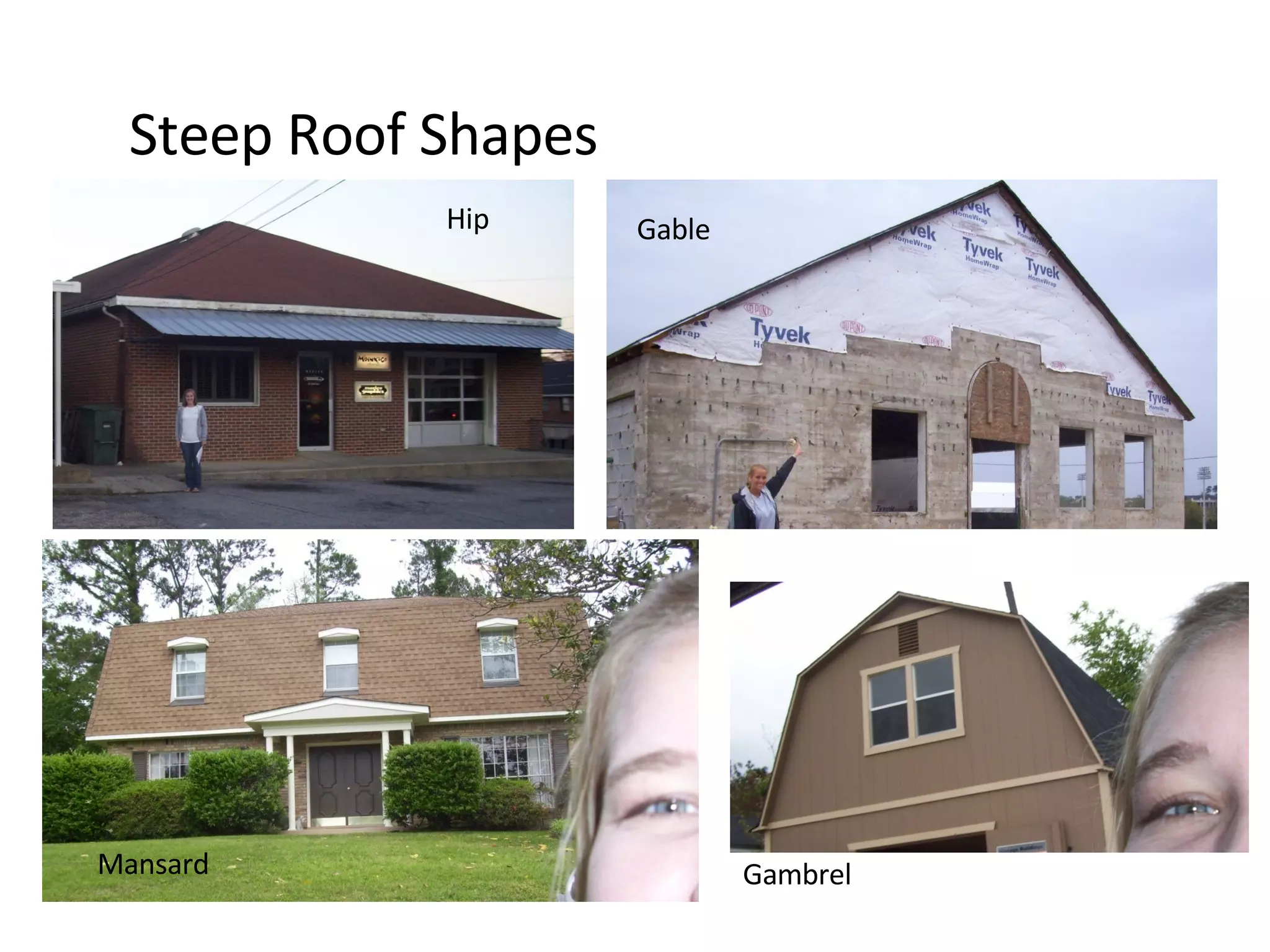 Steep Roof Shapes Hip  Gable Mansard Gambrel 