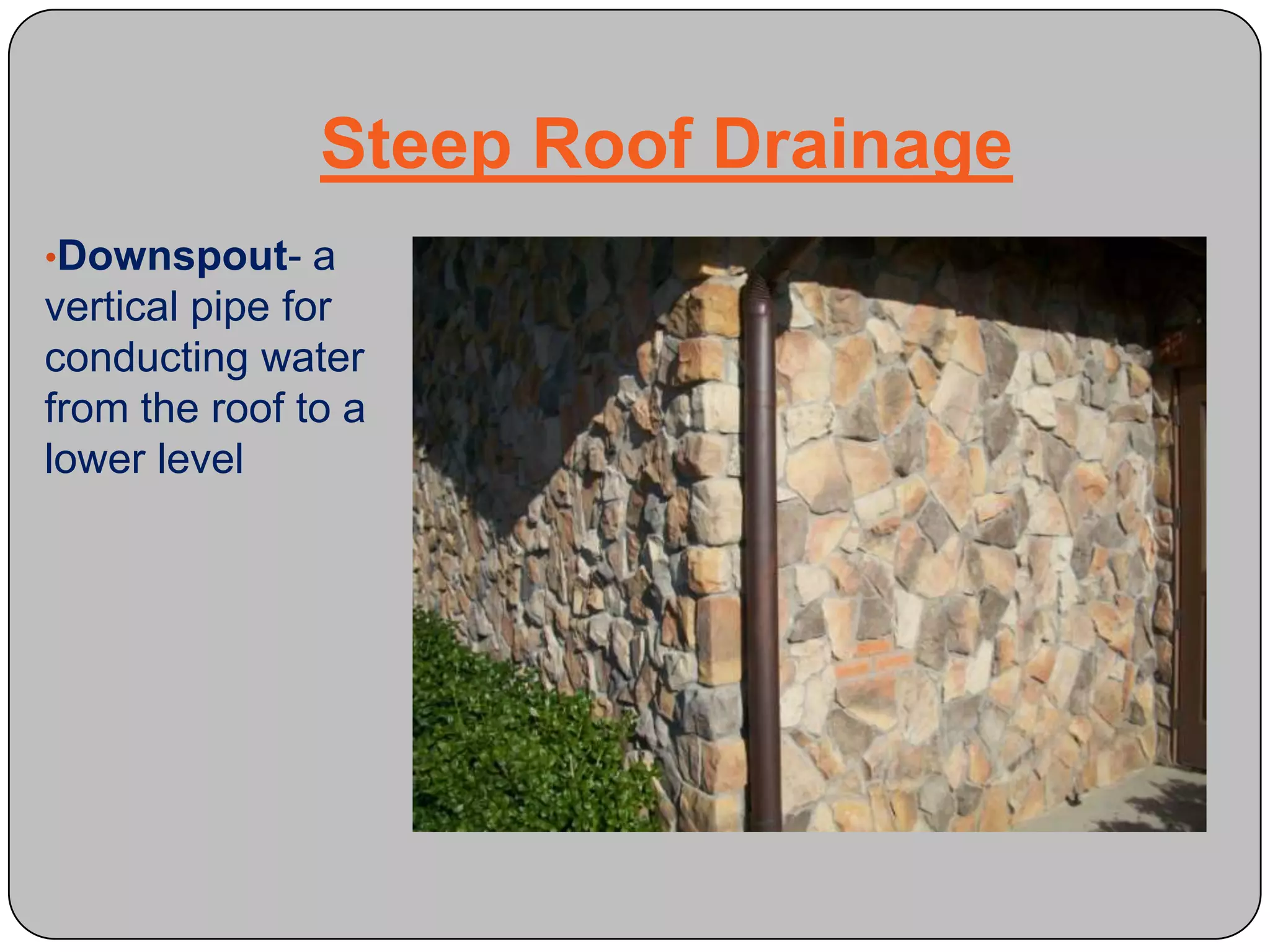 PlumbingPlumbing VentPlumbing Vent: allows the plumbing system to drain by letting air in and eliminating the vacuum affect a closed drain would create