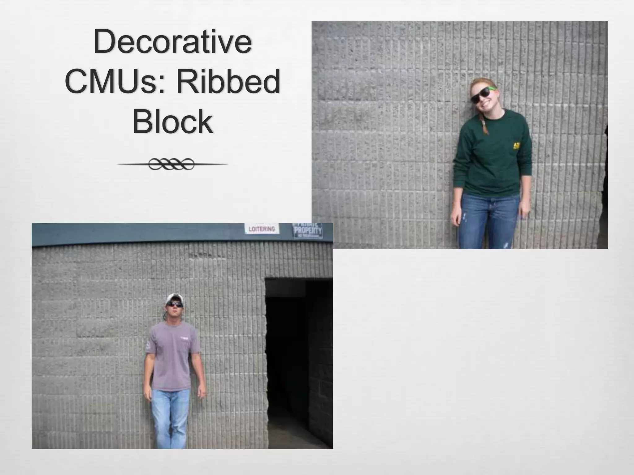 Decorative CMUs: Ribbed Block