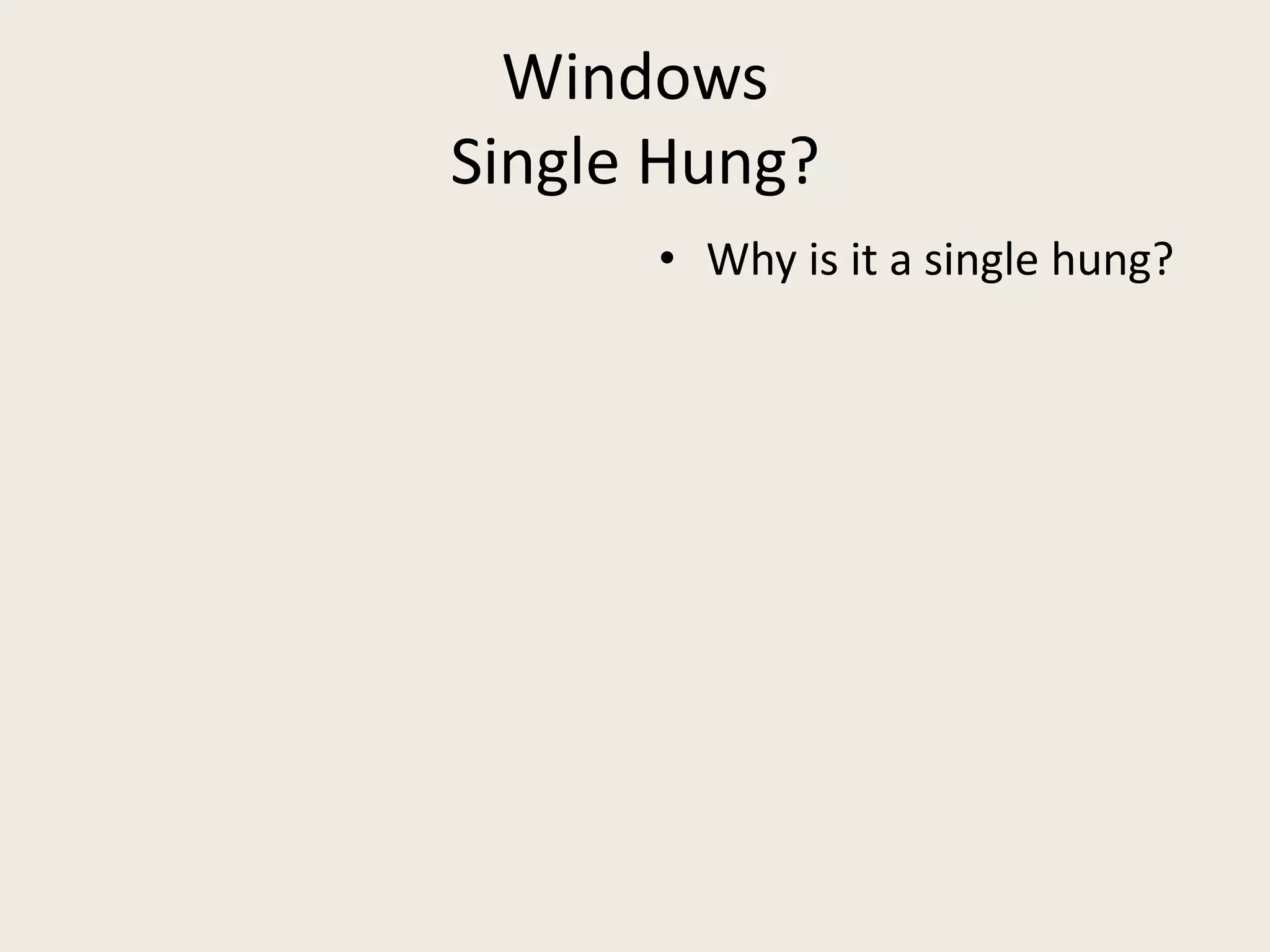 WindowsSingle Hung?Why is it a single hung?