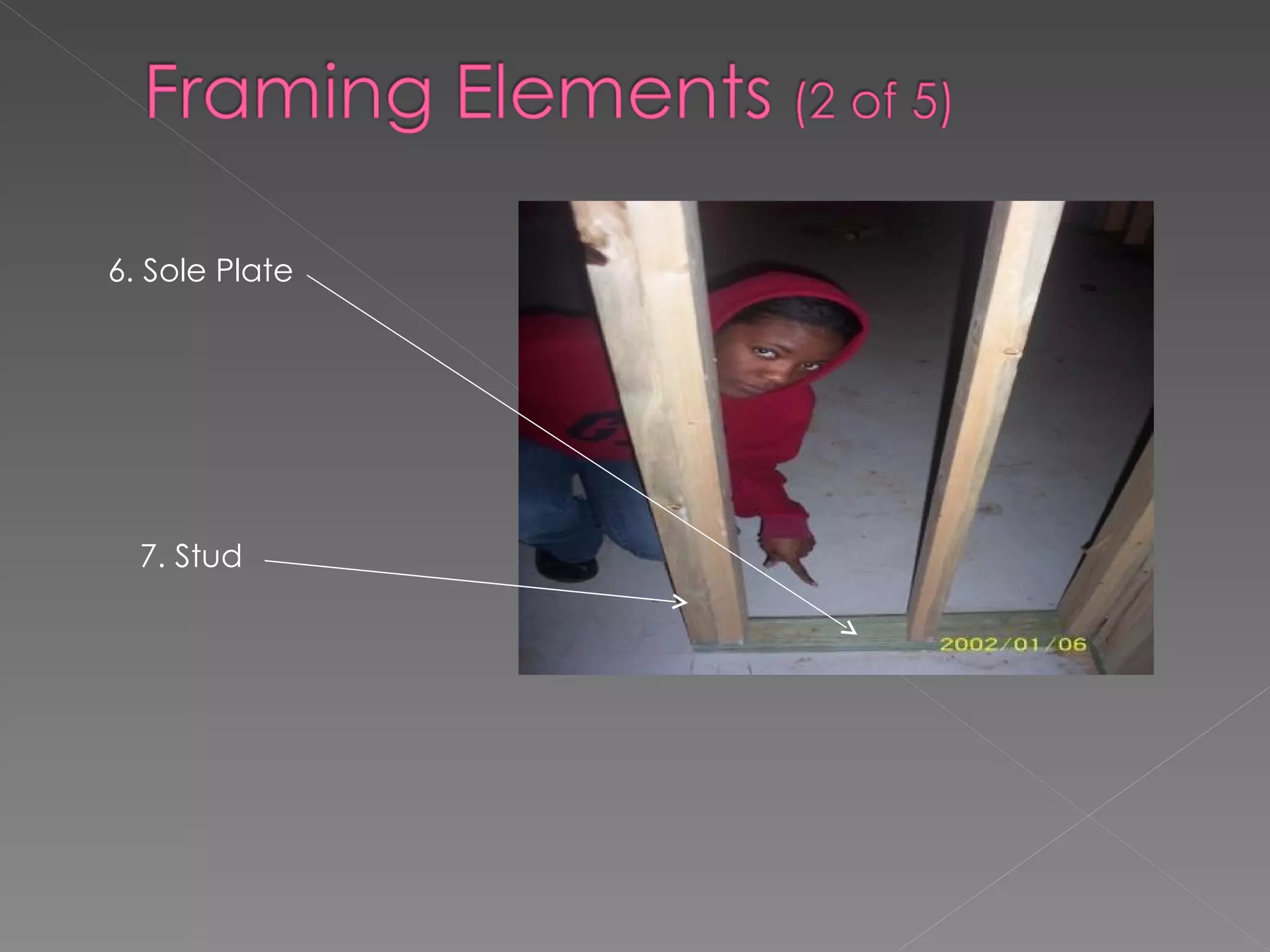 6. Sole Plate 7. Stud 