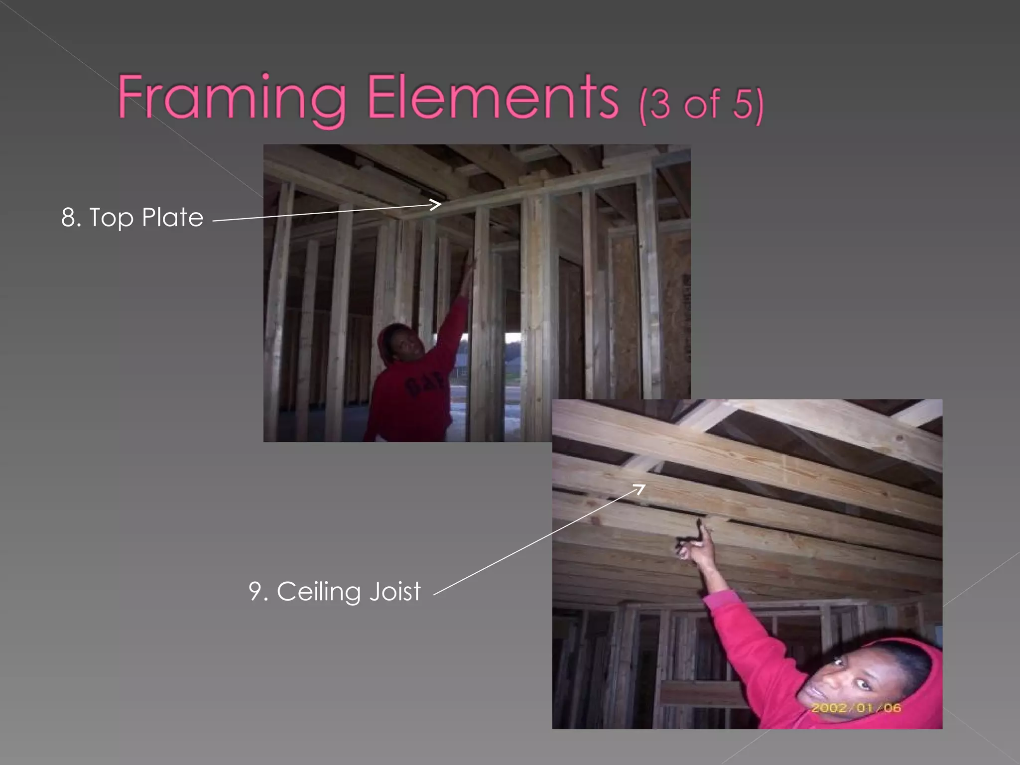8. Top Plate 9. Ceiling Joist 