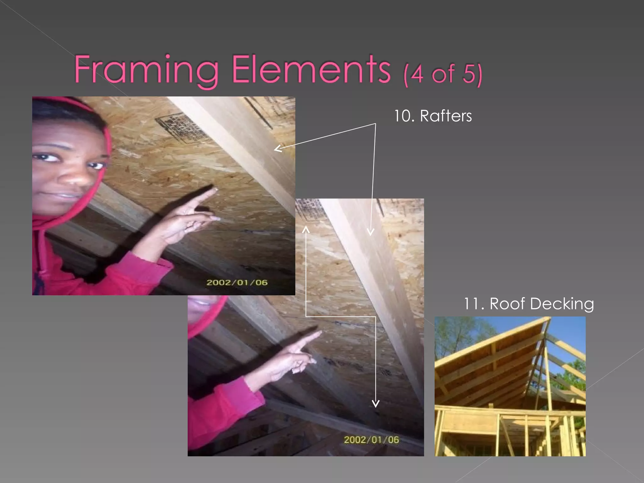 10. Rafters 11. Roof Decking 