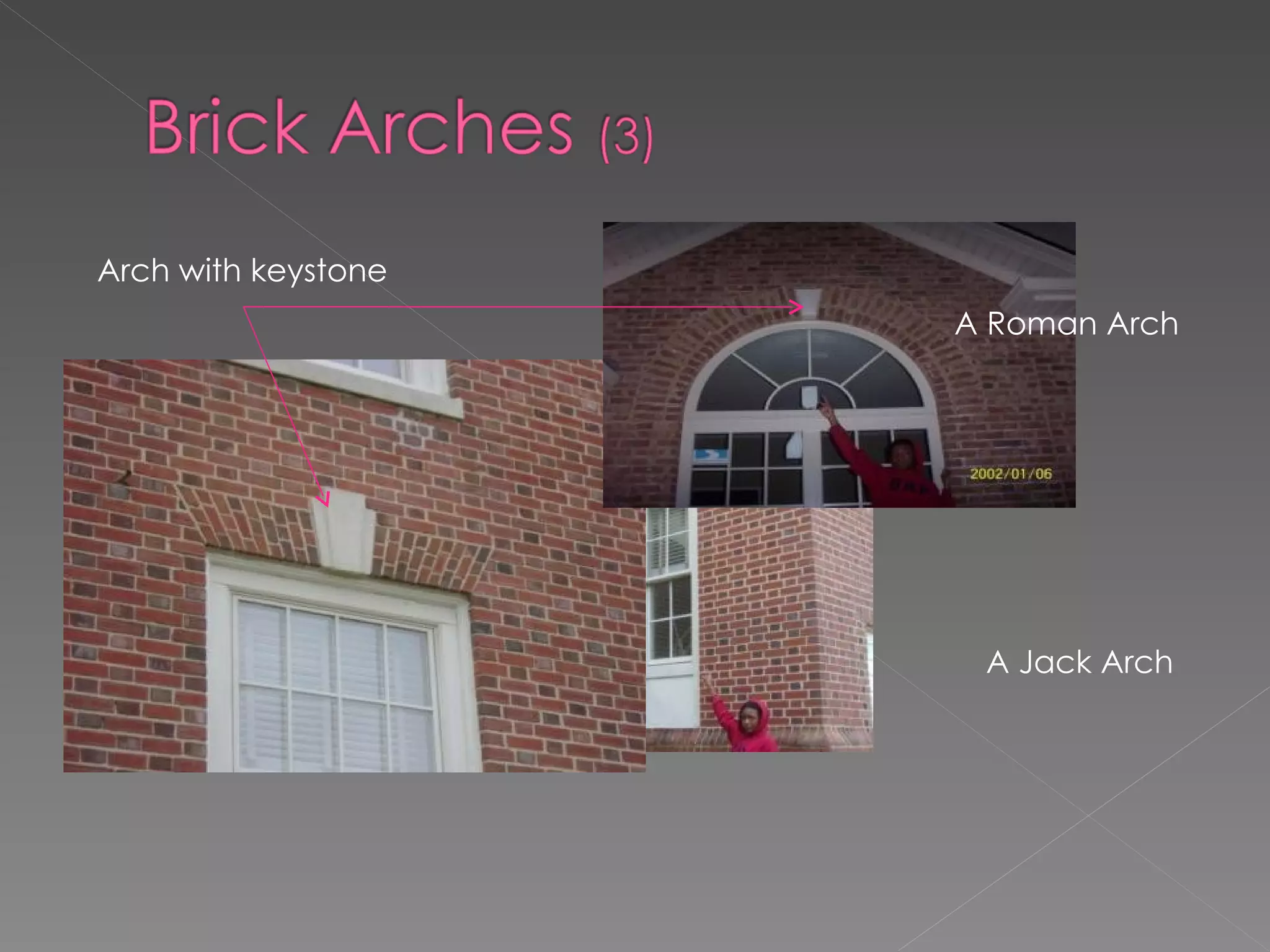 Arch with keystone A Jack Arch A Roman Arch 