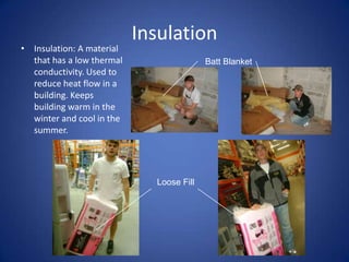 Gypsum BoardGypsum Board- constructing interior walls and ceilings using panels made of gypsum plaster pressed between two thick sheets of paper, then kiln dried.