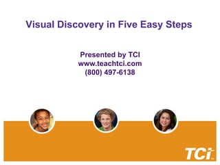 Visual Discovery in Five Easy Steps
Presented by TCI
www.teachtci.com
(800) 497-6138
 
