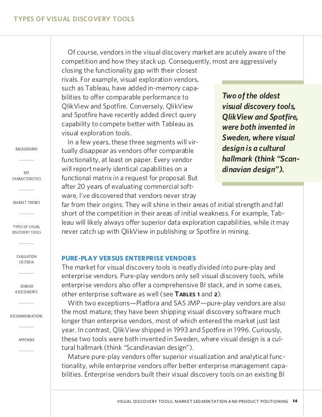 Visual discovery tools