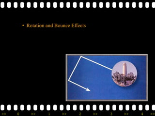 >> 0 >> 1 >> 2 >> 3 >> 4 >>
• Rotation and Bounce Effects
 
