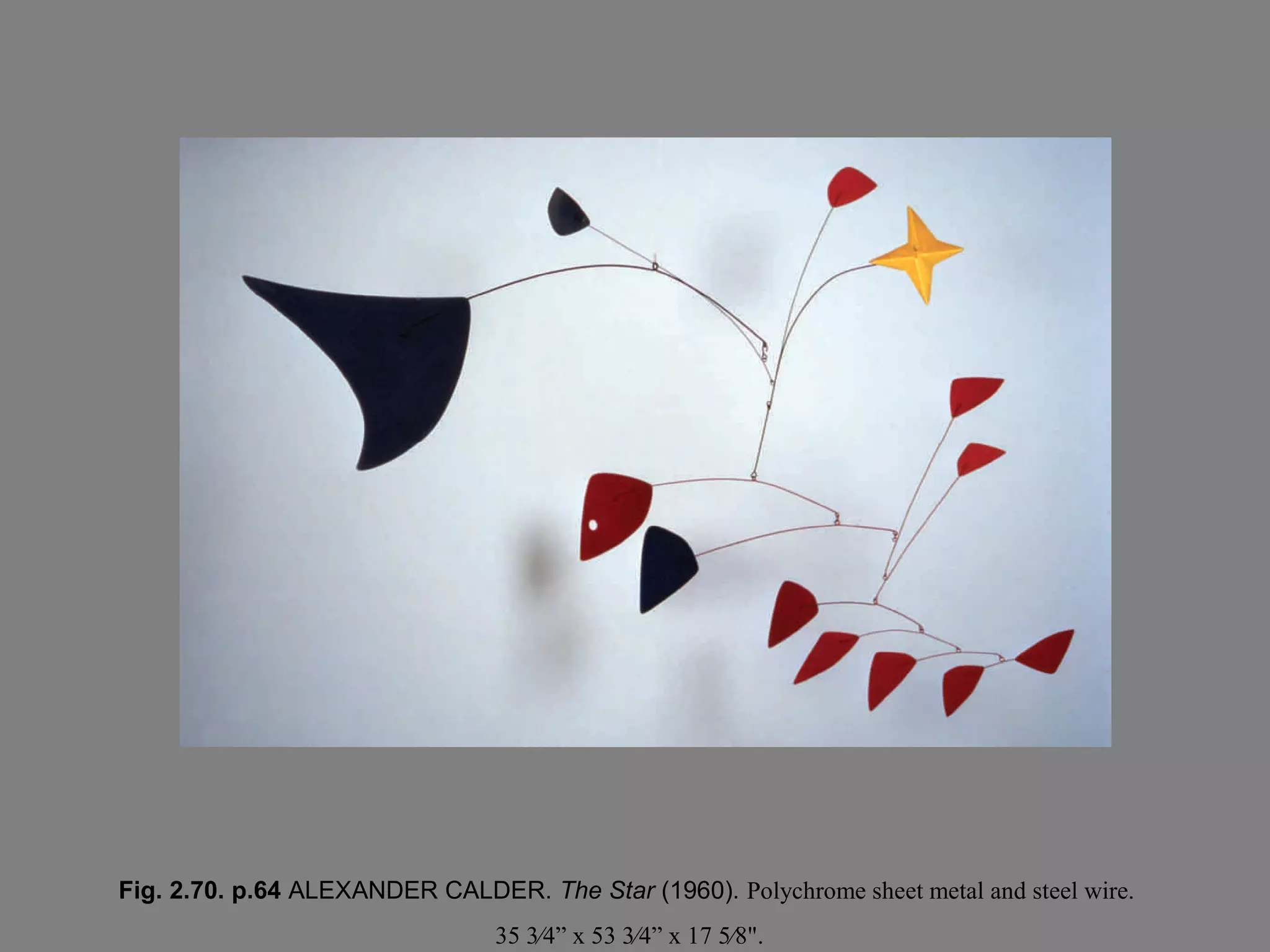 Fig. 2.70. p.64 ALEXANDER CALDER. The Star (1960). Polychrome sheet metal and steel wire.
35 3⁄4” x 53 3⁄4” x 17 5⁄8".

 