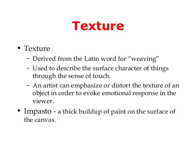 What does texture mean in art?