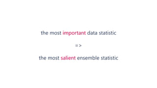 the most important data statistic
=>
the most salient ensemble statistic
 