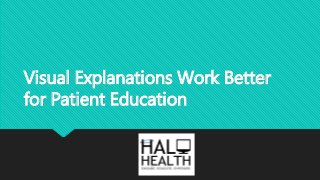 Visual Explanations Work Better
for Patient Education
 
