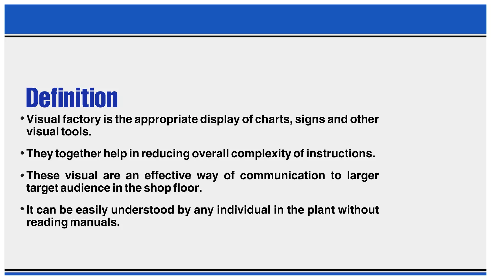 PPT ON VISUAL FACTORY
