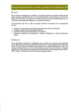 Visual fox pro sql server y asp programación multiusuario | PDF