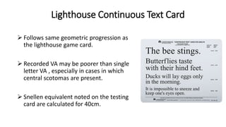 Lighthouse Continuous Text Visual function in LV patients.pptx