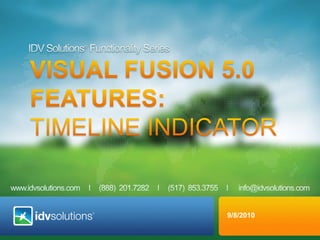 IDV Solutions® Functionality Series VISUAL fusion 5.0  Features: Timeline Indicator 
