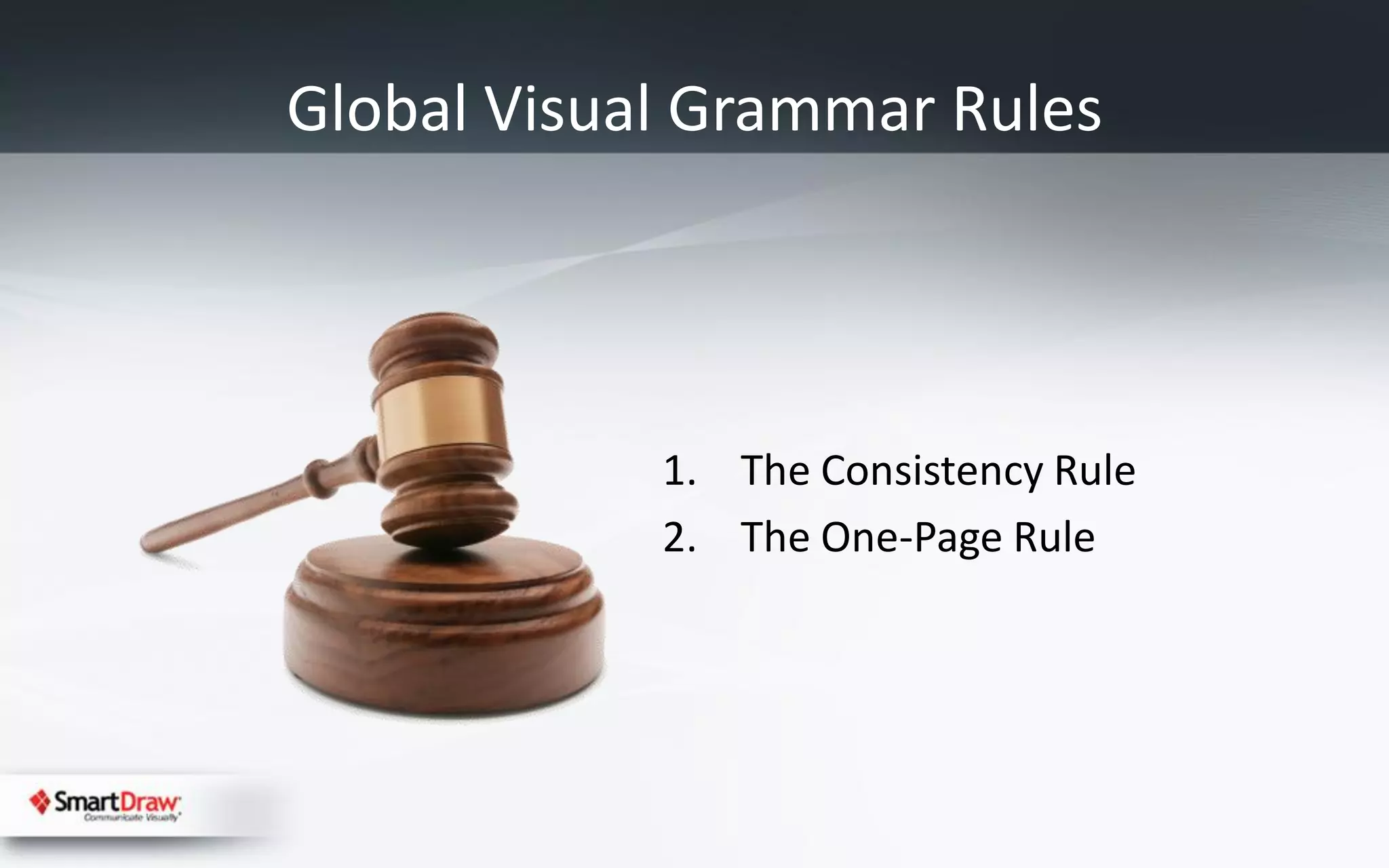 Global Visual Grammar Rules




            1. The Consistency Rule
            2. The One-Page Rule
 