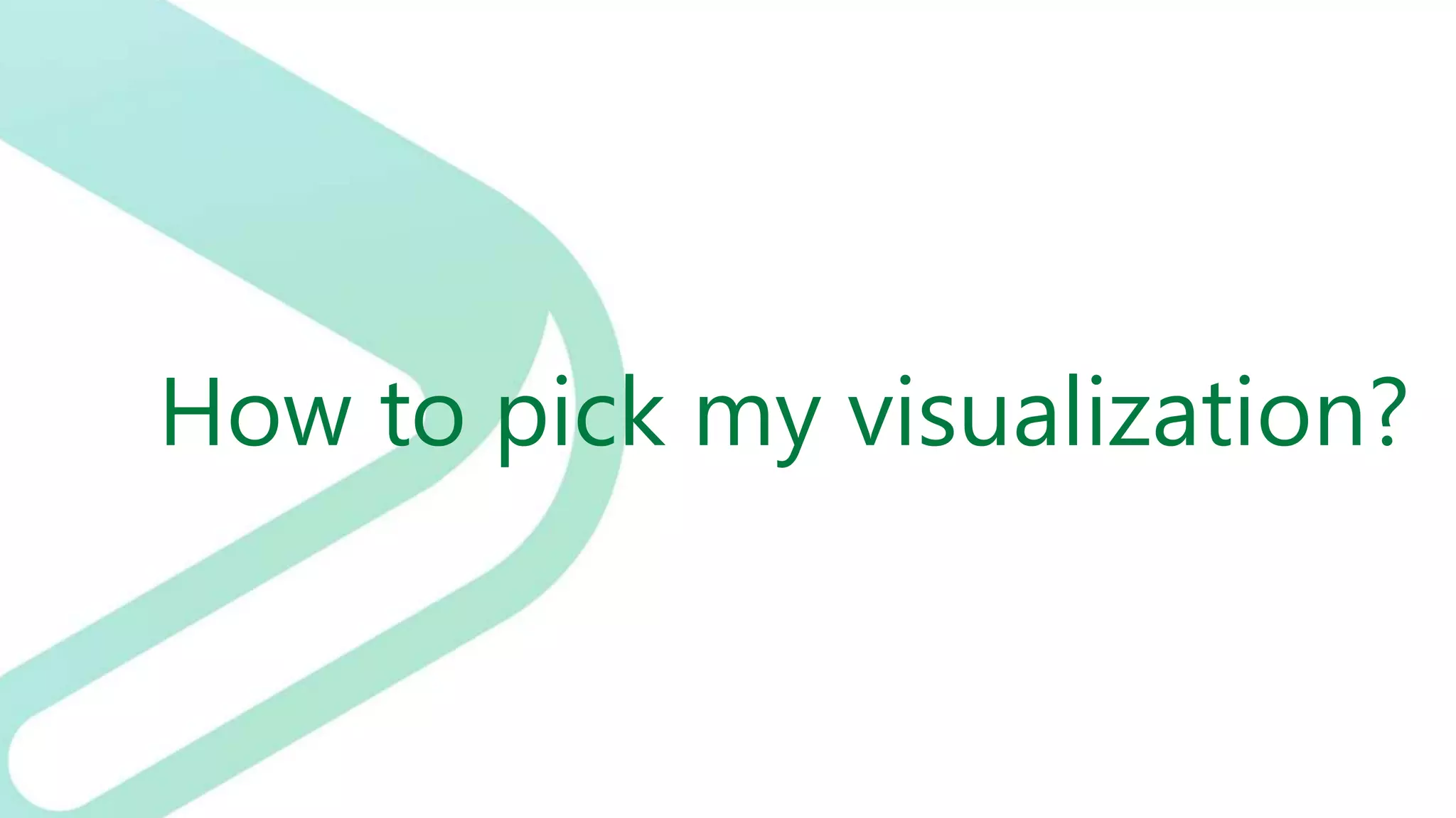 How to pick my visualization?
 