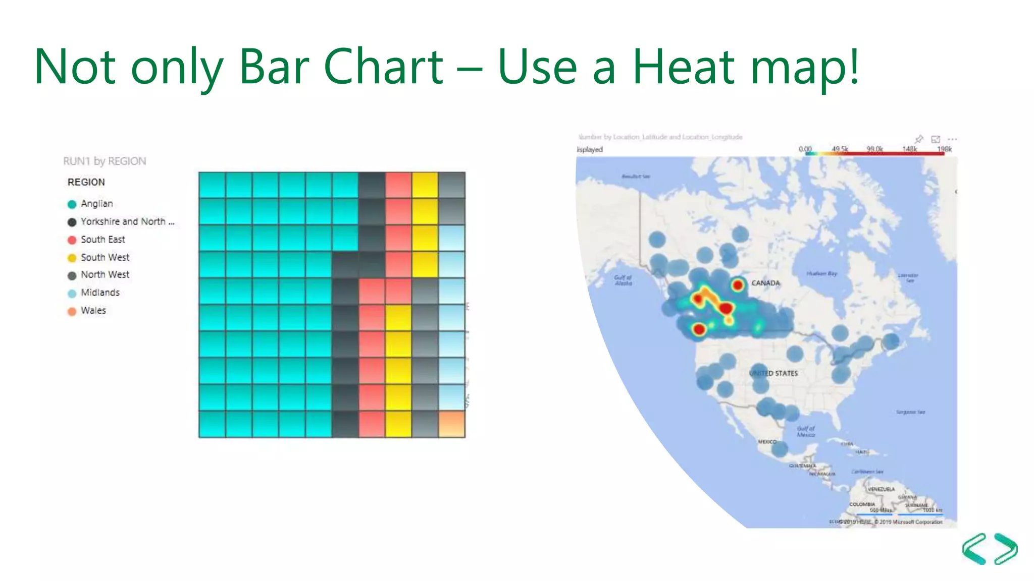 Not only Bar Chart – Use a Heat map!
 