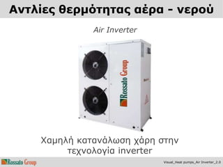 Αντλίες θερμότητας αέρα - νερού 
Visual_Heat pumps_Air Inverter_2.0 
Air Inverter 
Χαμηλή κατανάλωση χάρη στην 
τεχνολογία inverter 
 