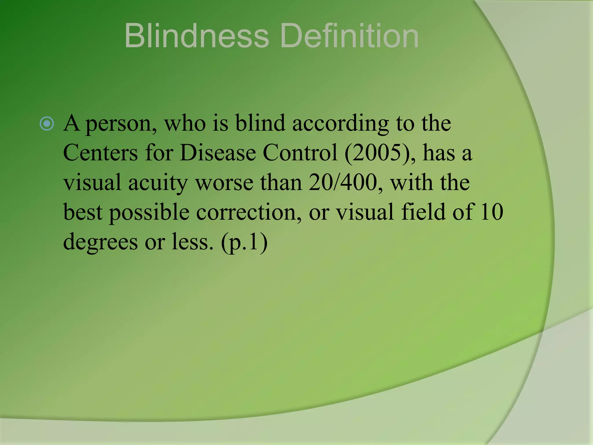 Visual impairment PPT