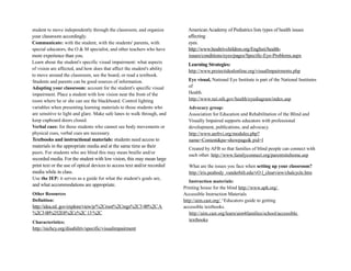 student to move independently through the classroom, and organize           American Academy of Pediatrics lists types of ...