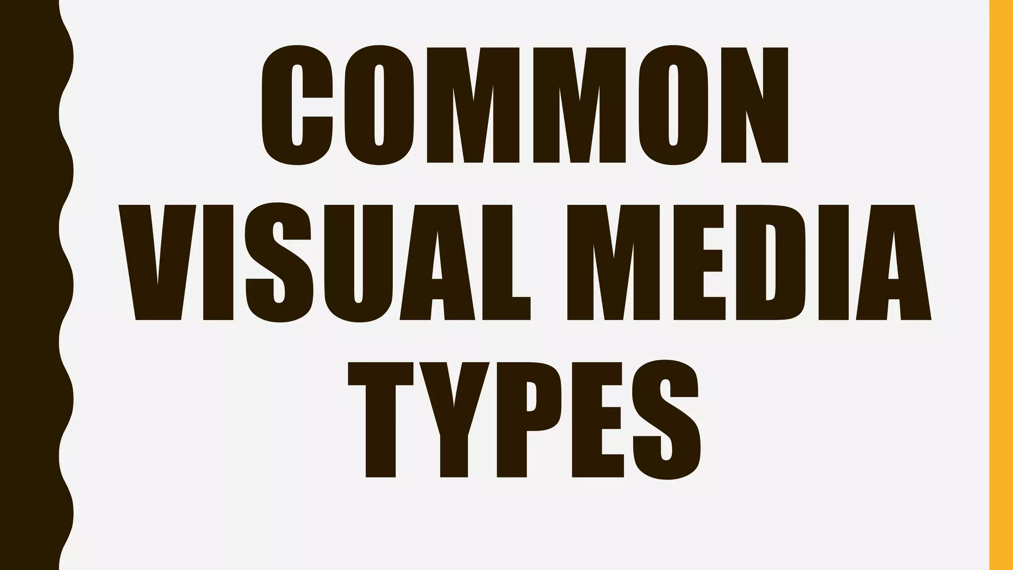 COMMON
VISUAL MEDIA
TYPES
 