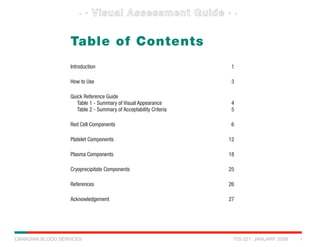 Visual inspection guide for blood compopnents | PDF