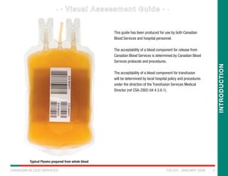 Visual inspection guide for blood compopnents | PDF