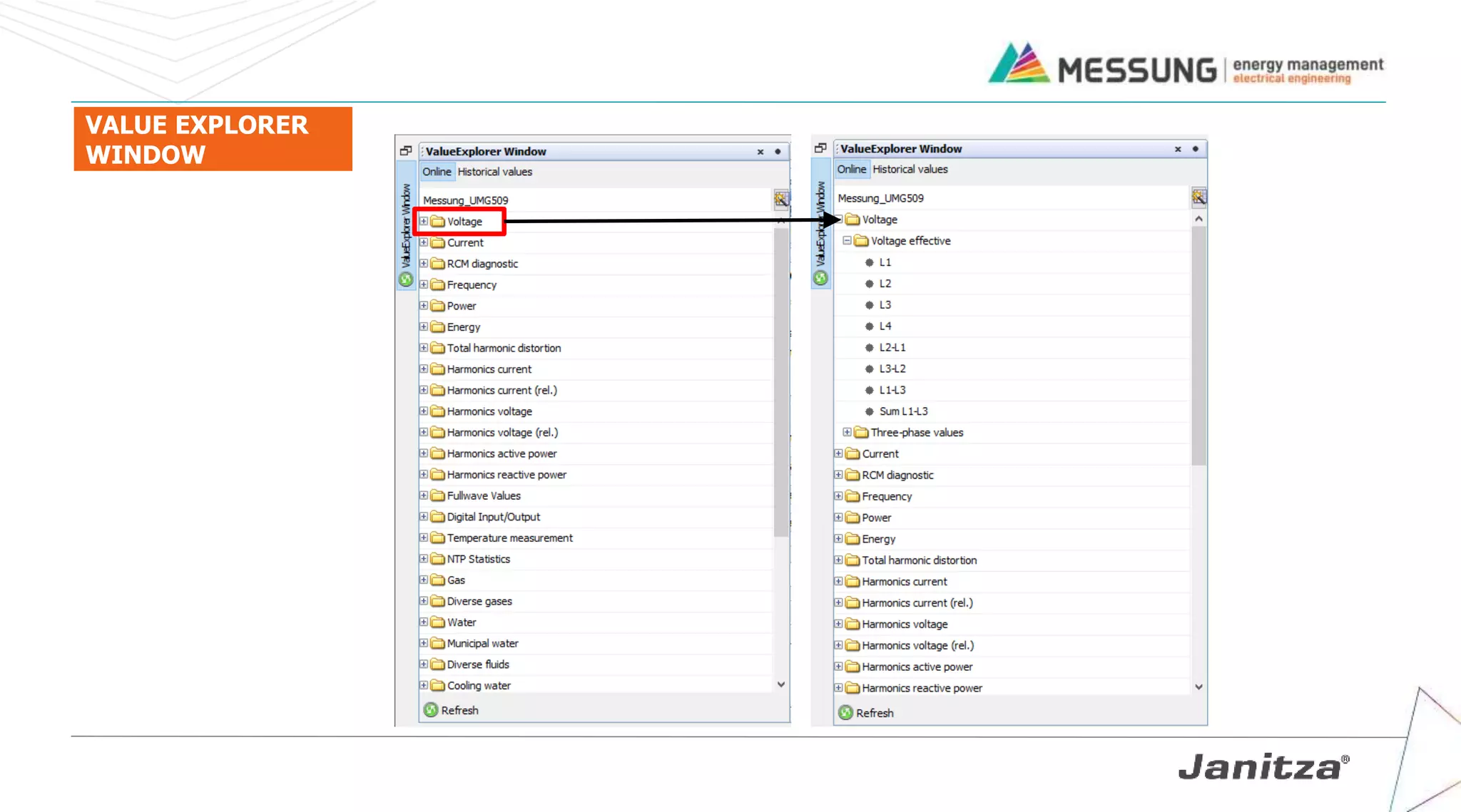 VALUE EXPLORER
WINDOW
 
