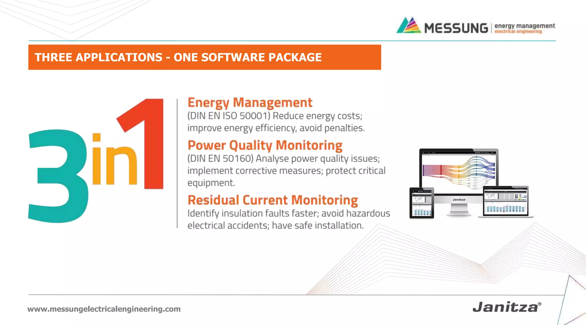 www.messungelectricalengineering.com
THREE APPLICATIONS - ONE SOFTWARE PACKAGE
 