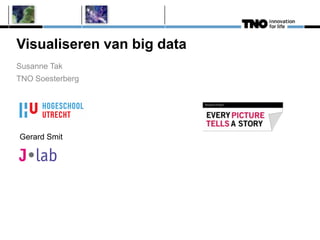 Visualiseren van big data
Susanne Tak
TNO Soesterberg
Gerard Smit
 