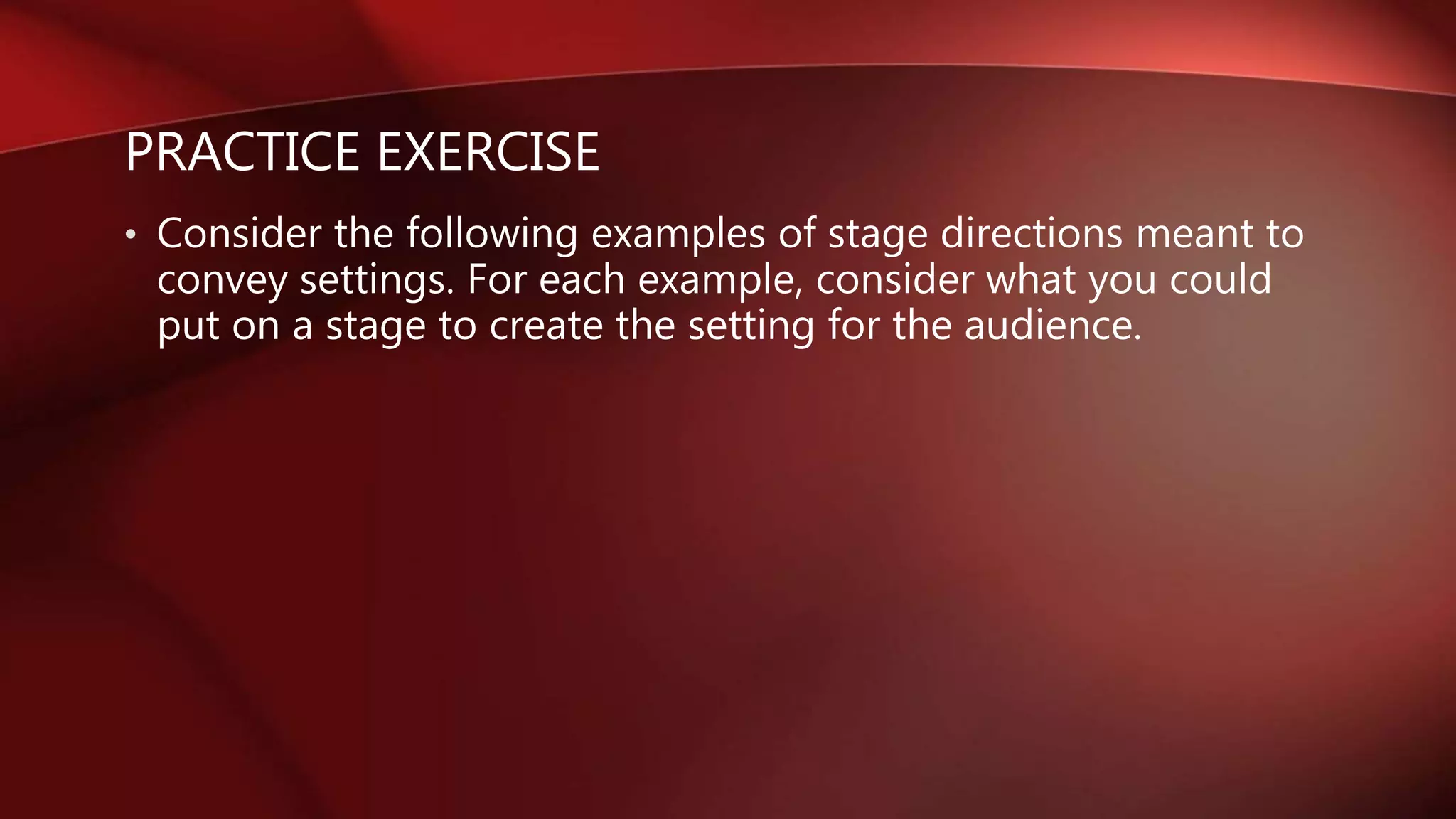 Visualising drama setting | PPT