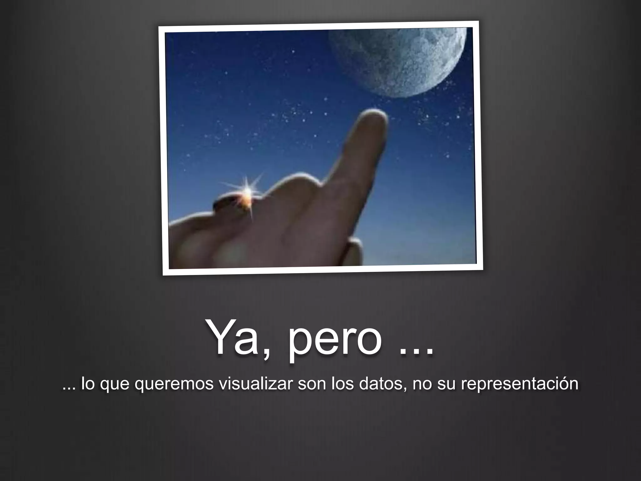 Ya, pero ...
... lo que queremos visualizar son los datos, no su representación
 