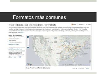 Formatos más comunes 
 Mapas 
 