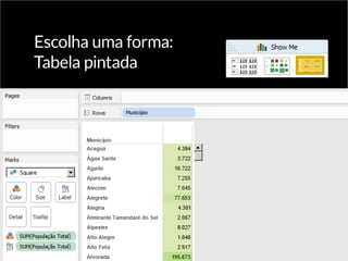 Escolha uma forma:
Tabela pintada
 