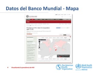 Datos del Banco Mundial - Mapa

4

Visualizando la prevalencia de HIV

 