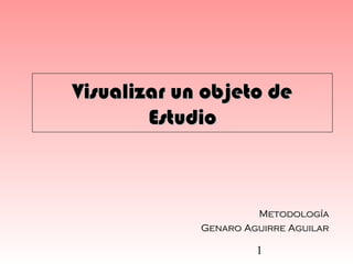 Visualizar un objeto de
Estudio

Metodología
Genaro Aguirre Aguilar

1

 