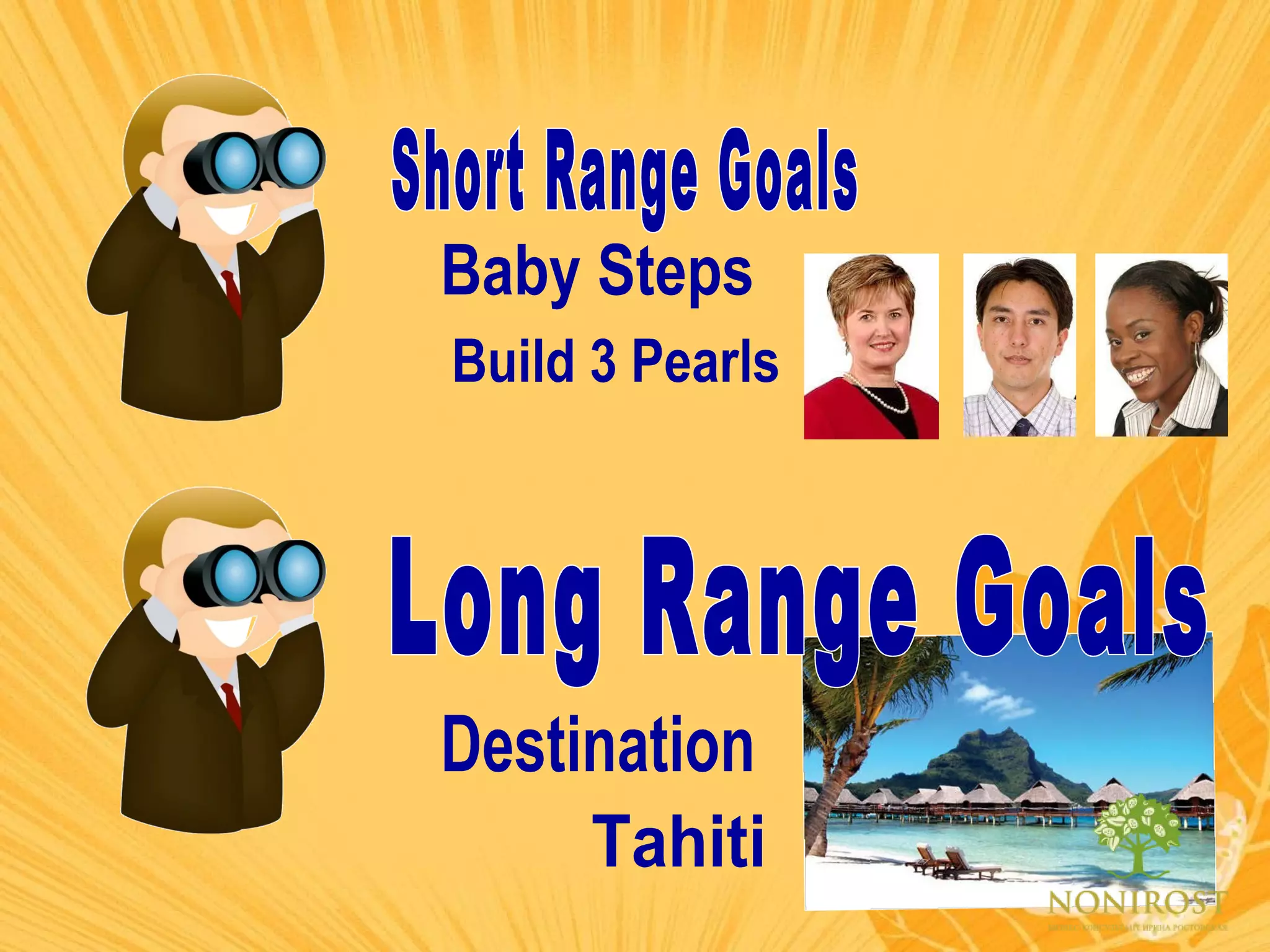 Short Range Goals Baby Steps Tahiti Destination Build 3 Pearls Long Range Goals 