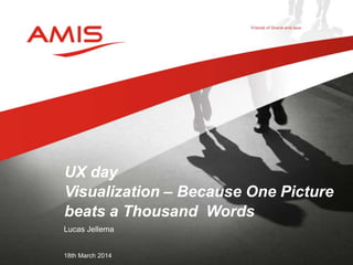 Lucas Jellema
18th March 2014
UX day
Visualization – Because One Picture
beats a Thousand Words
 