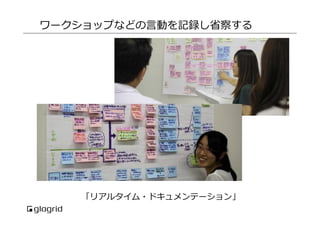 ワークショップなどの⾔言動を記録し省省察する

「リアルタイム・ドキュメンテーション」

 
