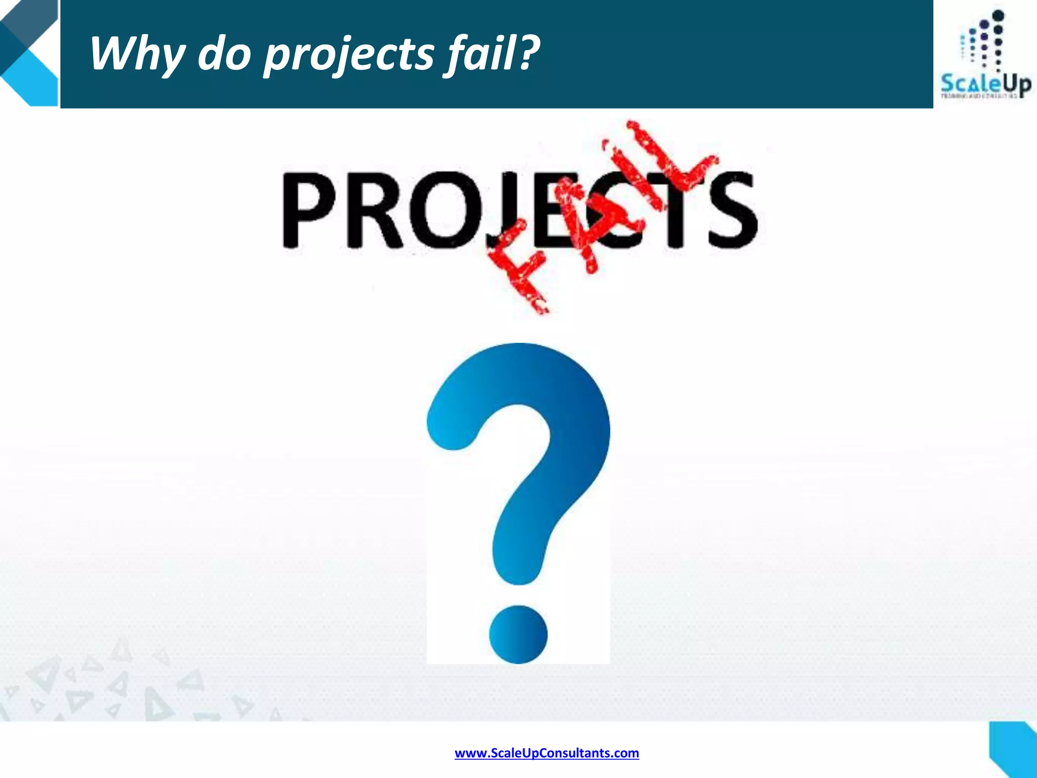 www.ScaleUpConsultants.com
Why do projects fail?
 