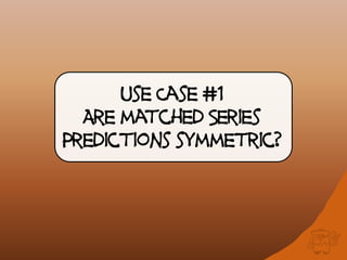 Use Case #1
Are matched Series
Predictions symmetric?
 
