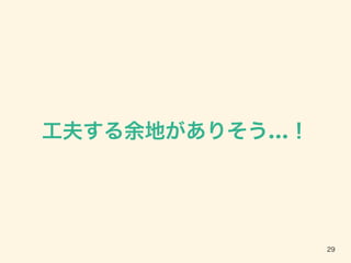 工夫する余地がありそう…！
29
 