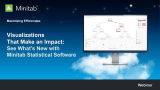 Maximizing Efficiencies
Visualizations
That Make an Impact:
See What’s New with
Minitab Statistical Software
 