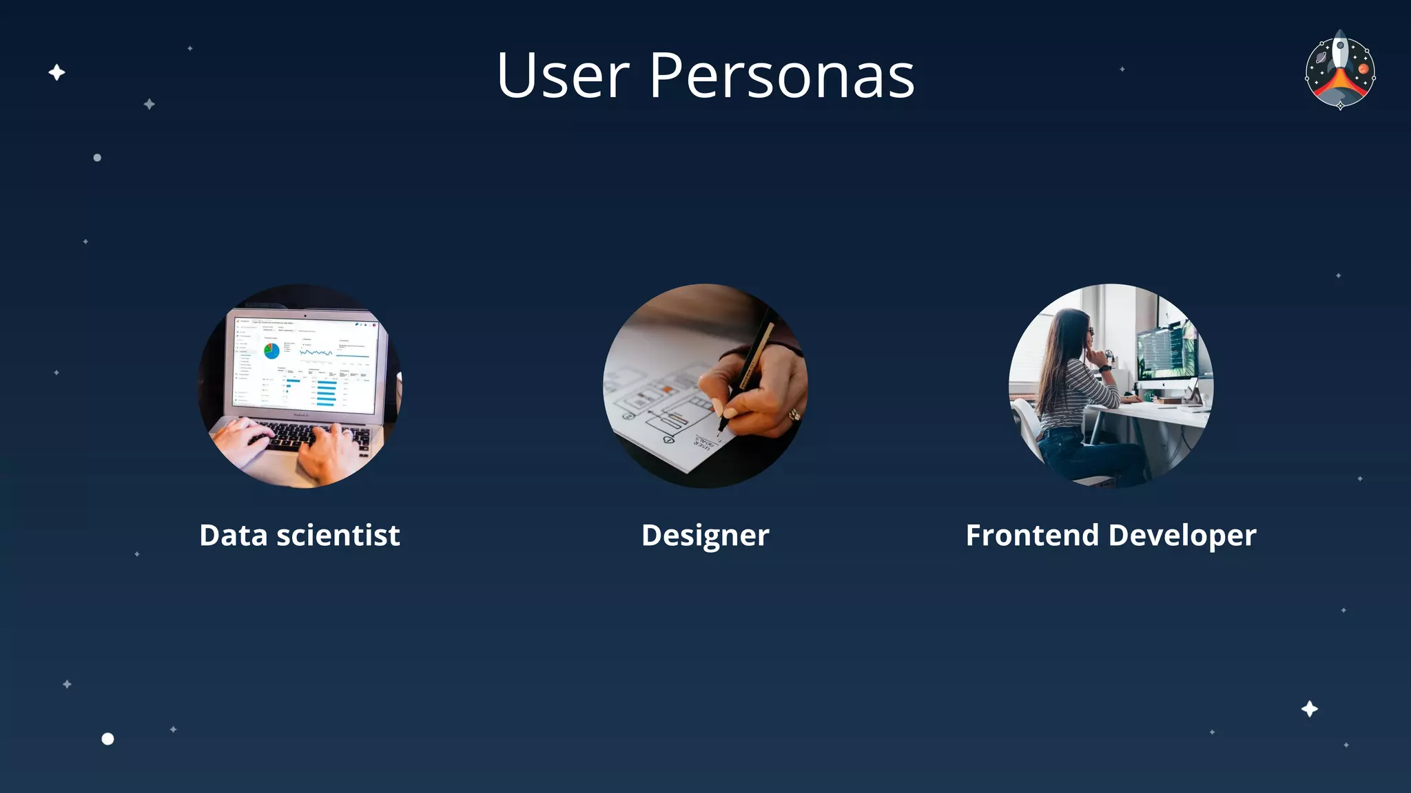 Data scientist Frontend Developer
Designer
User Personas
 